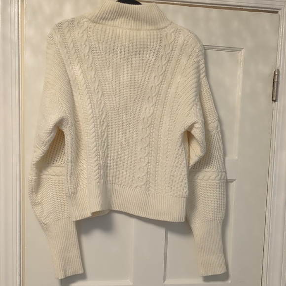 Veronica Beard "Bertilda" Cream Cable Knit Turtleneck Sweater - Picture 8 of 8
